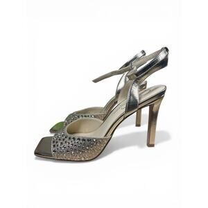 Size 9 Jessica Simpson Lendall Heels Gold Rhinestone Ankle Strap